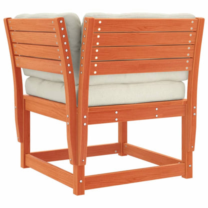 Set Salotto Giardino 8pz con Cuscini Marrone Cera Massello Pino - homemem39