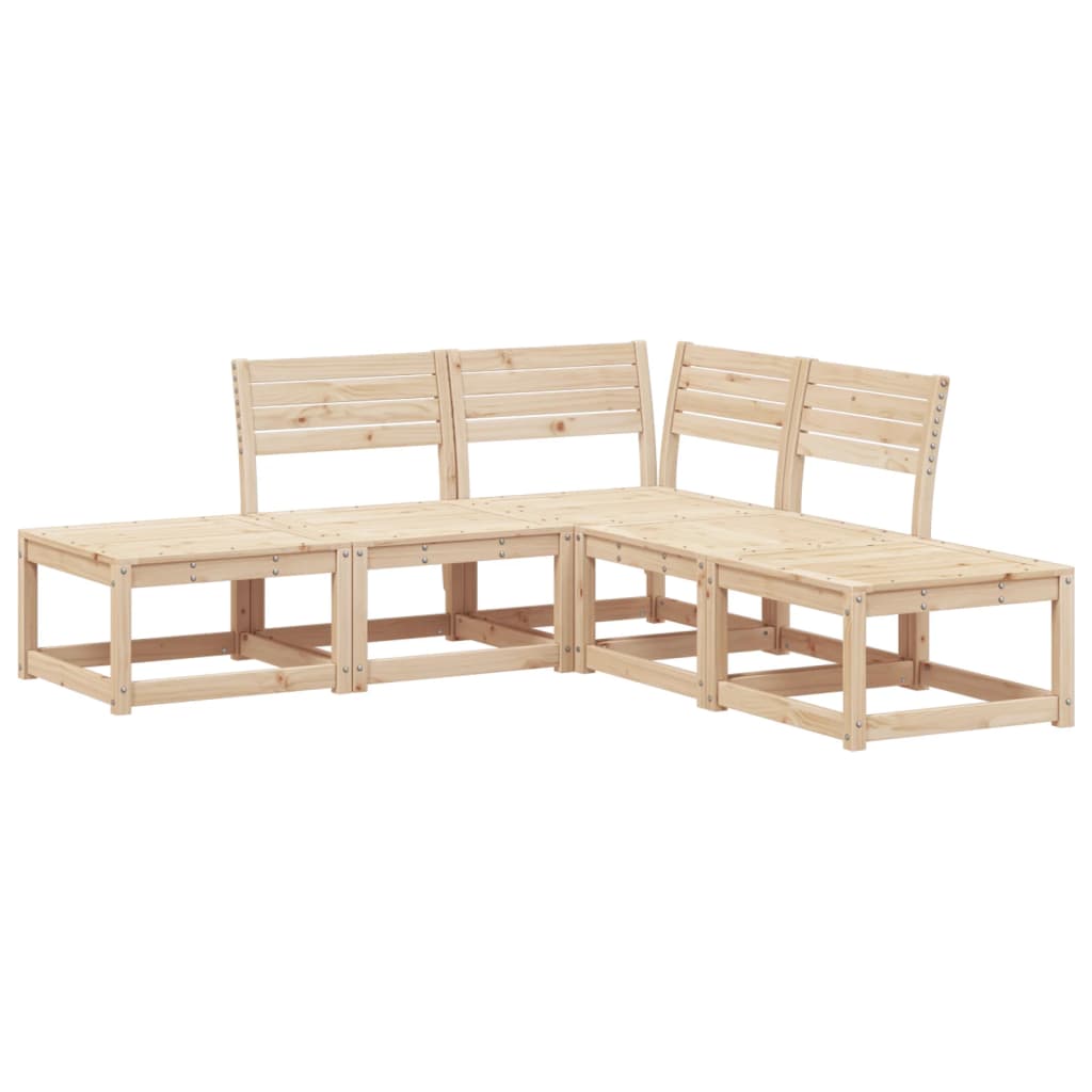 Set Divani da Giardino 5 pz in Legno Massello di Pino | homemem39
