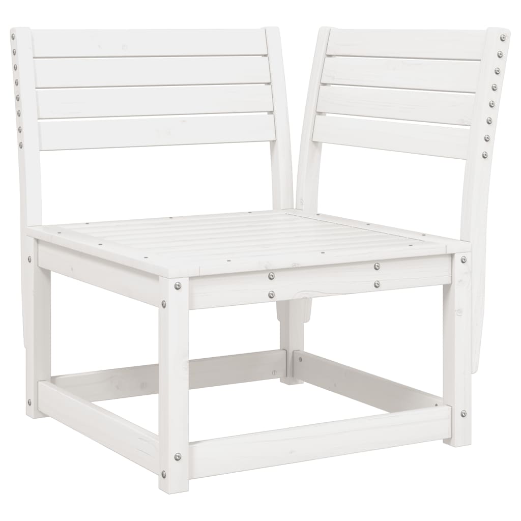 Set Salotto da Giardino 5 pz Bianco in Legno Massello di Pino