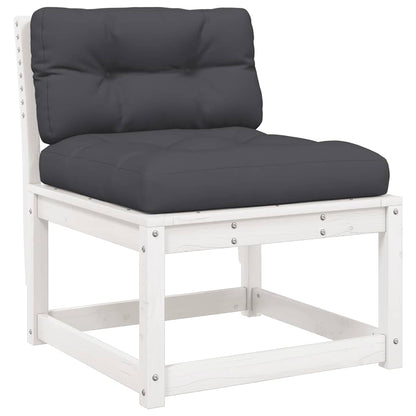 Set Divani Giardino 5pz con Cuscini Bianco Legno Massello Pino | homemem39