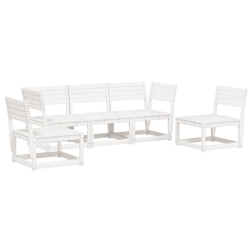 Set Salotto da Giardino 5 pz Bianco in Legno Massello di Pino - homemem39
