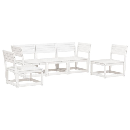 Set Salotto da Giardino 5 pz Bianco in Legno Massello di Pino - homemem39