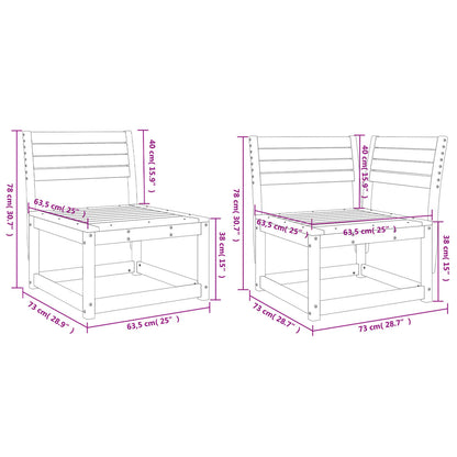 Set Salotto da Giardino 5 pz Bianco in Legno Massello di Pino | homemem39