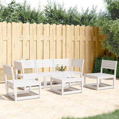 Set Salotto da Giardino 5 pz Bianco in Legno Massello di Pino | homemem39