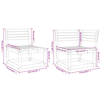 Set Divani da Giardino 5 pz Marrone Cera Legno Massello Pino | homemem39