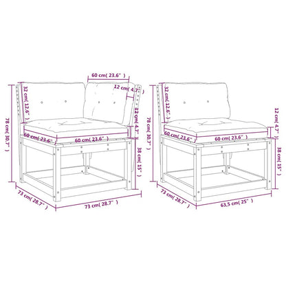 Set Divani Giardino 5pz con Cuscini Bianco Legno Massello Pino | homemem39