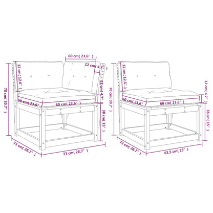 Set Divani Giardino 5pz con Cuscini Marrone Cera Massello Pino | homemem39