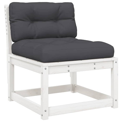 Set Divani Giardino 5pz con Cuscini Bianco Legno Massello Pino | homemem39