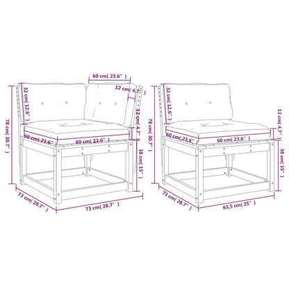 Set Divani Giardino 5pz con Cuscini Bianco Legno Massello Pino | homemem39