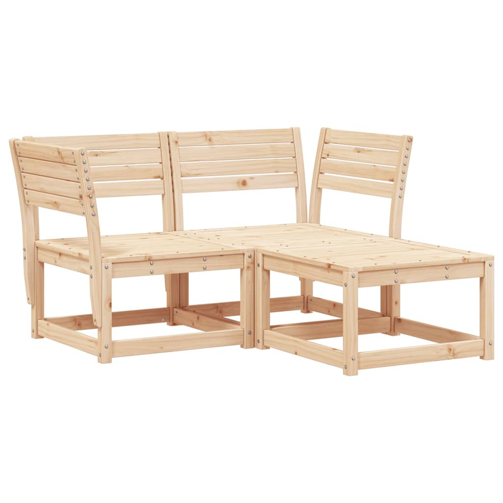 Set Divani da Giardino 3 pz in Legno Massello di Pino | homemem39