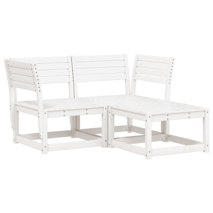 Set Divani da Giardino 3 pz Bianco in Legno Massello di Pino - homemem39