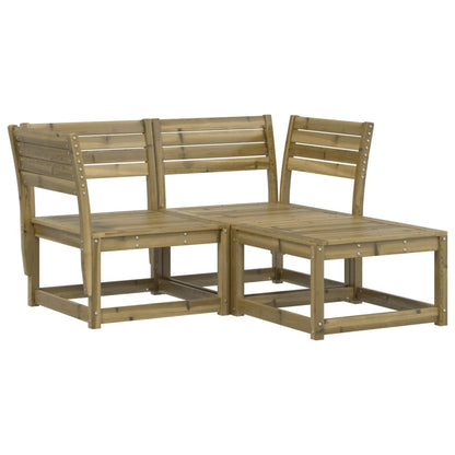 Set Divani da Giardino 3 pz in Legno Impregnato di Pino | homemem39