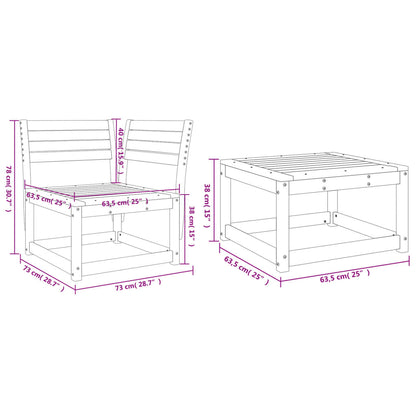 Set Divani da Giardino 3 pz in Legno Impregnato di Pino | homemem39
