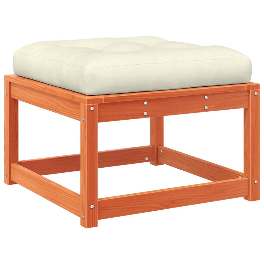 Set Divani Giardino 3 pz con Cuscini Marrone Cera Massello Pino | homemem39