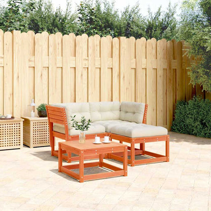 Set Divani Giardino 3 pz con Cuscini Marrone Cera Massello Pino | homemem39