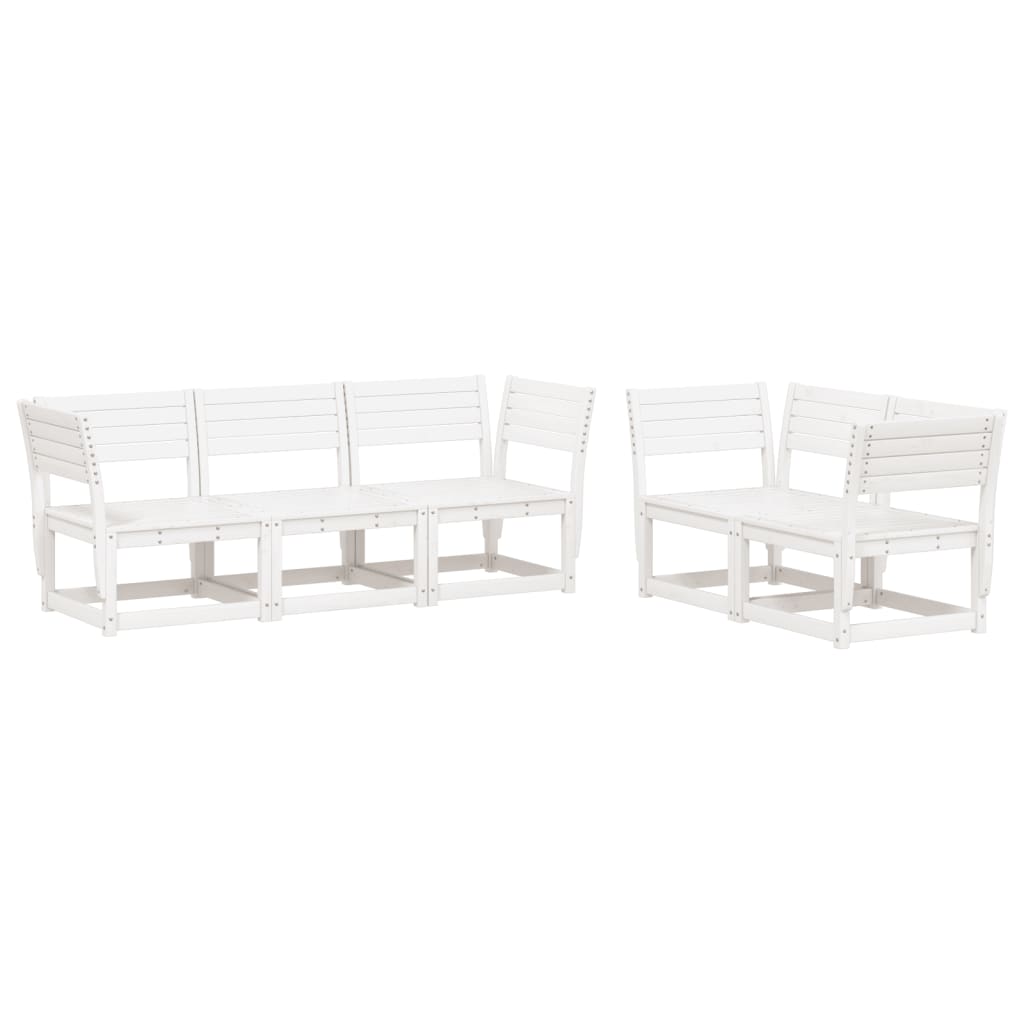 Set Salotto da Giardino 5 pz Bianco in Legno Massello di Pino - homemem39