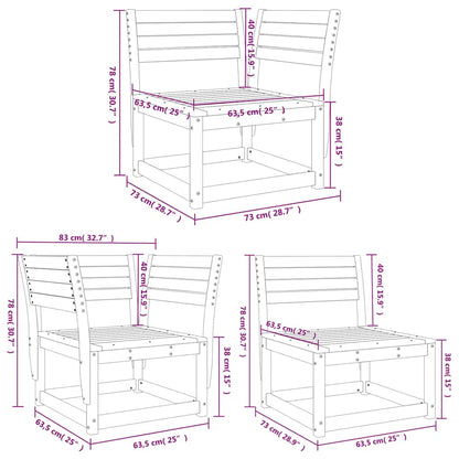 Set Salotto da Giardino 5 pz Bianco in Legno Massello di Pino | homemem39