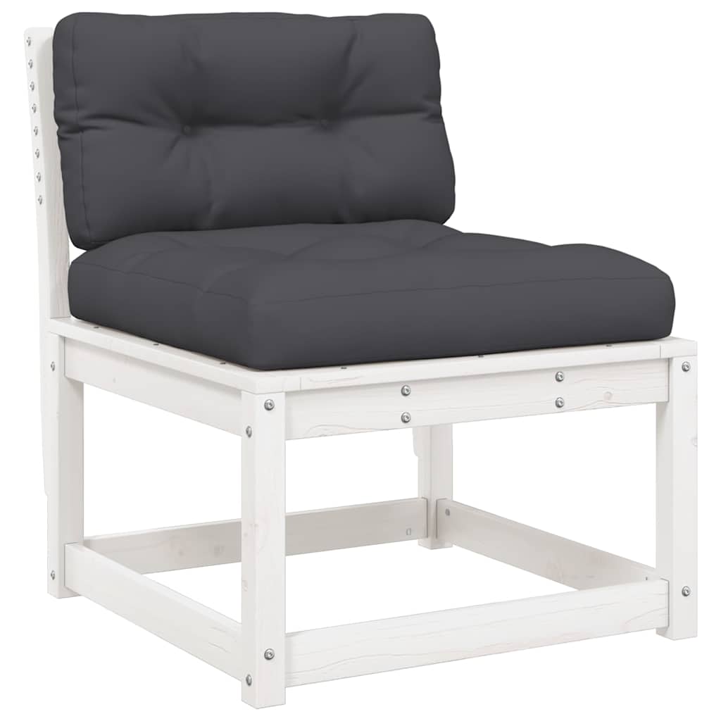 Set Divani Giardino 5pz con Cuscini Bianco Legno Massello Pino | homemem39