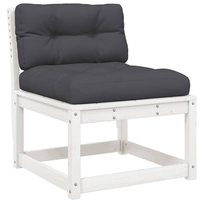 Set Divani Giardino 5pz con Cuscini Bianco Legno Massello Pino | homemem39