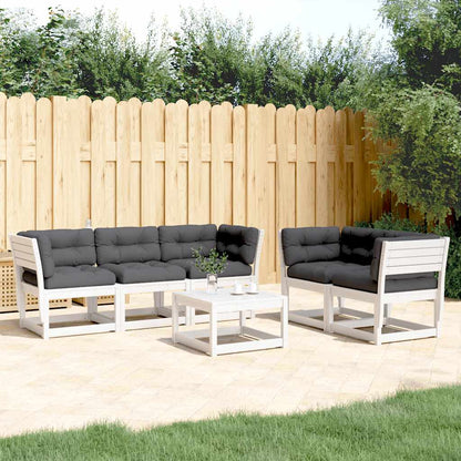 Set Divani Giardino 5pz con Cuscini Bianco Legno Massello Pino | homemem39