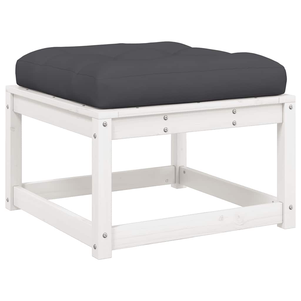 Set Divani Giardino 5pz con Cuscini Bianco Legno Massello Pino | homemem39