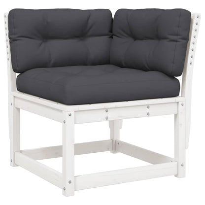 Set Divani Giardino 5pz con Cuscini Bianco Legno Massello Pino | homemem39
