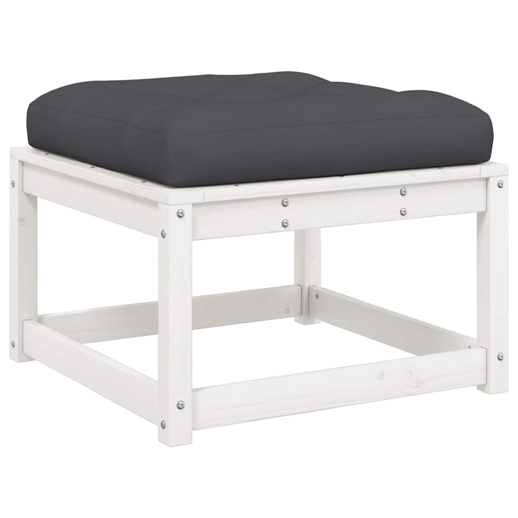 Set Divani Giardino 5pz con Cuscini Bianco Legno Massello Pino | homemem39