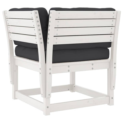 Set Divani Giardino 5pz con Cuscini Bianco Legno Massello Pino | homemem39