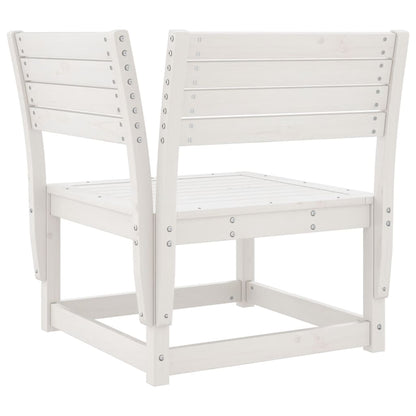 Set Divani da Giardino 6 pz Bianco in Legno Massello di Pino - homemem39