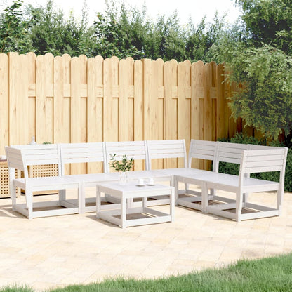 Set Divani da Giardino 6 pz Bianco in Legno Massello di Pino - homemem39