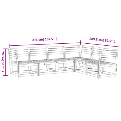 Set Divani da Giardino 6 pz Marrone Cera Legno Massello Pino | homemem39