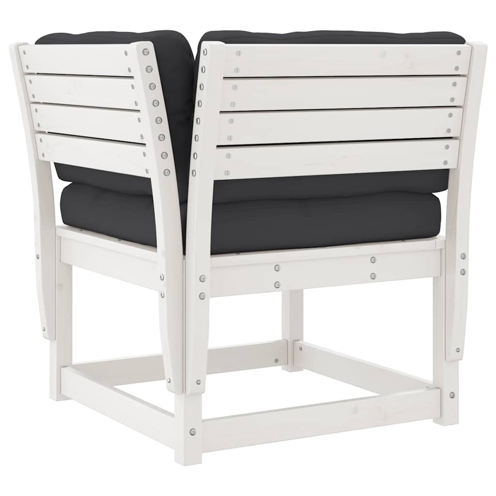 Set Divani Giardino 6pz con Cuscini Bianco Legno Massello Pino | homemem39