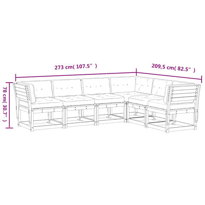 Set Divani Giardino 6pz con Cuscini Bianco Legno Massello Pino | homemem39