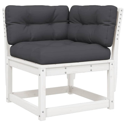 Set Divani Giardino 6pz con Cuscini Bianco Legno Massello Pino | homemem39