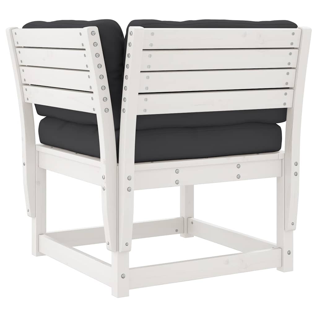 Set Divani Giardino 6pz con Cuscini Bianco Legno Massello Pino | homemem39