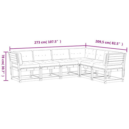 Set Divani Giardino 6pz con Cuscini Bianco Legno Massello Pino | homemem39