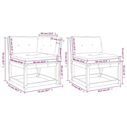 Set Divani Giardino 6pz con Cuscini Bianco Legno Massello Pino | homemem39