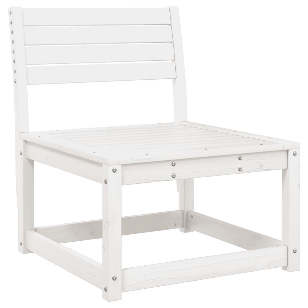 Set Divani da Giardino 6 pz Bianco in Legno Massello di Pino - homemem39