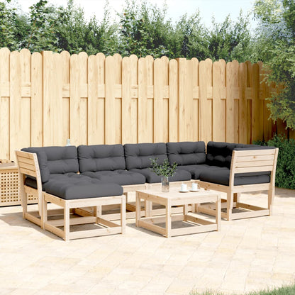Set Divani Giardino 6 pz con Cuscini in Legno Massello di Pino - homemem39