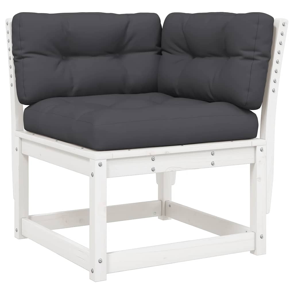 Set Divani Giardino 6pz con Cuscini Bianco Legno Massello Pino | homemem39