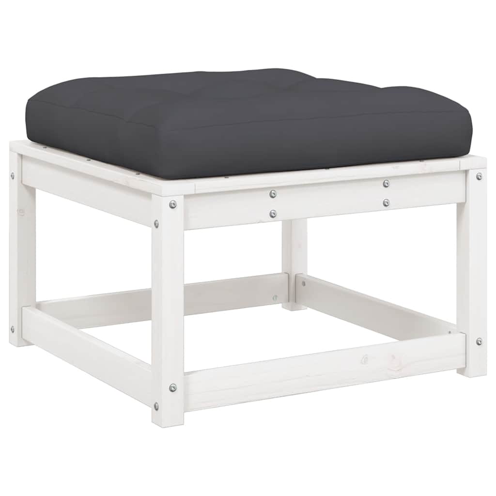 Set Divani Giardino 6pz con Cuscini Bianco Legno Massello Pino | homemem39
