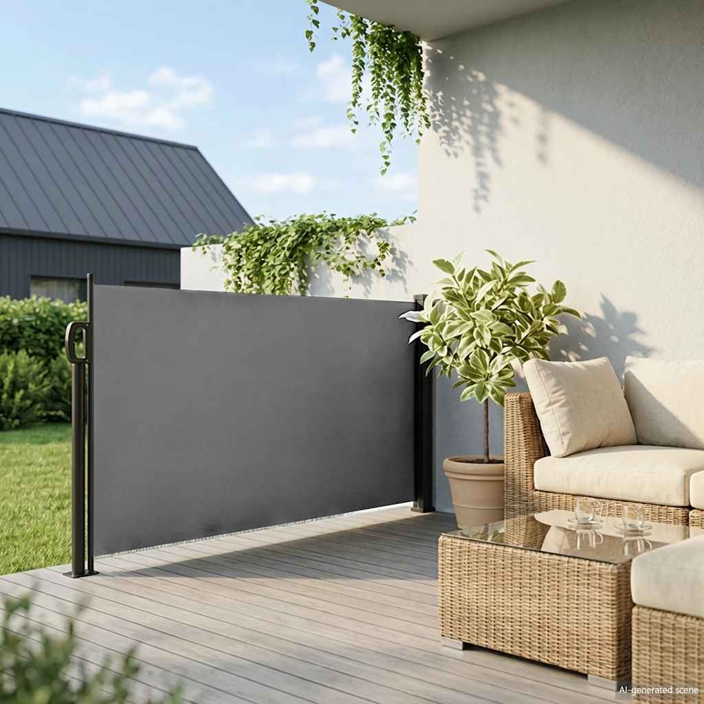 Tenda da sole laterale retrattile antracite 100x300 cm | homemem39