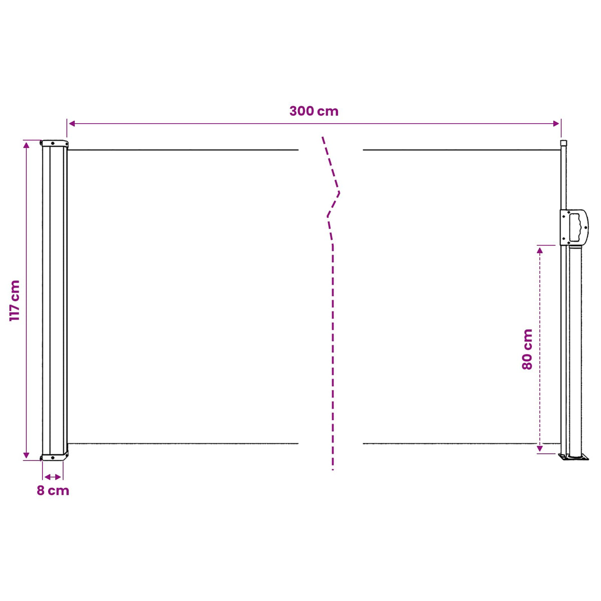 Tenda da Sole Laterale Retrattile Marrone 117x300 cm