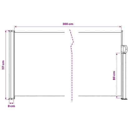 Tenda da Sole Laterale Retrattile Marrone 117x300 cm