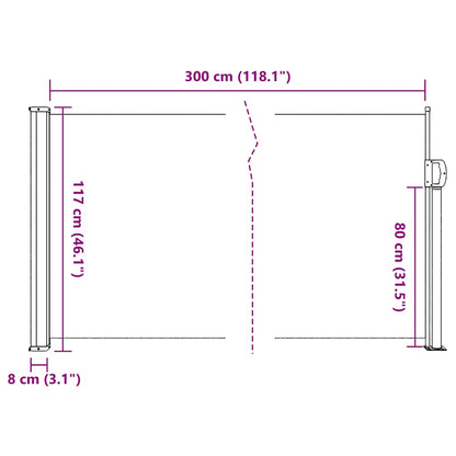 Tenda da Sole Laterale Retrattile Verde Scuro 117x300 cm | homemem39