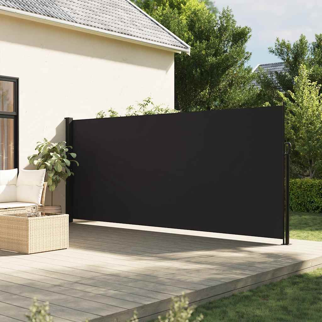 Tenda da Sole Laterale Retrattile Nera 160x300 cm | homemem39