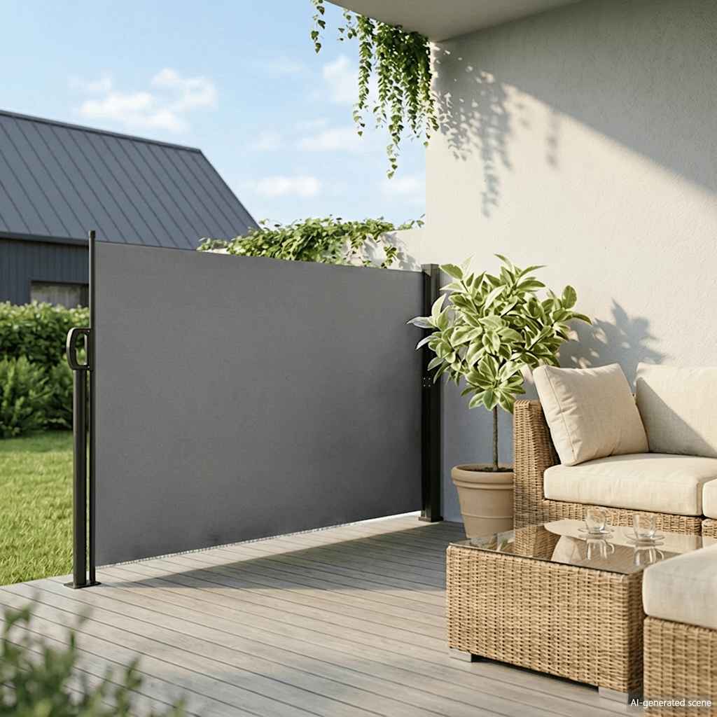Tenda da sole laterale retrattile antracite 160x300 cm | homemem39