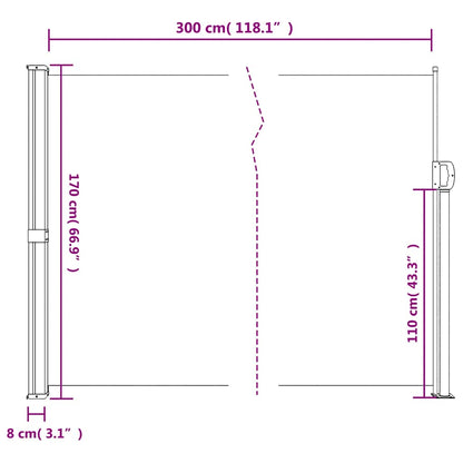 Tenda Laterale Retrattile Beige 170x300 cm | homemem39
