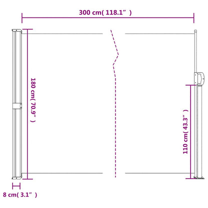 Tenda da Sole Laterale Retrattile Marrone 180x300 cm | homemem39