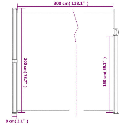 Tenda da Sole Laterale Retrattile Verde Scuro 200x300 cm | homemem39